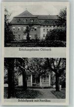 97502 W8721 Obbach Foto AK Pension Erholungsheim Schlosspark Pavillon