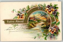 Guten Abend Hornveilchen Serie Lithographie