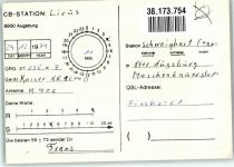 W8900 Augsburg , Bay CB-Station Licus Neptun Qsl-Karte