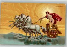 sign. Raffaello Apollo Streitwagen Domenica Mythologie Künstlerkarte