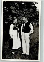 W7410 Betzingen Paar in schwäbischer Volkstracht Trachten Schwäbisch Foto AK