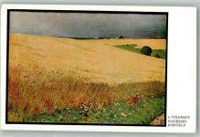 sign. v. Volkmann Wogendes Kornfeld Teubner Künstlerkarte