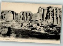 Theben Thebes Foto AK Denkmal Rameseum