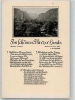 Im schönen Harzer Land v. H. Rost Erzgebirge Liederkarte