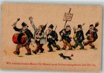 Geburtstag Humor Musiker Dackel WSBS 367 Scheuermann, W. Künstlerkarte