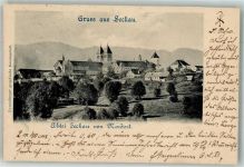 8732 Seckau 1905 - Panorama des Ortes mit der Benediktinerabtei Seckau