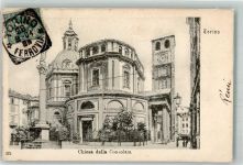 10100 Torino Turin 1904 Foto AK Kirche Chiesa della Consolata Briefmarke Bildseite