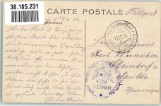 08170 Haybes 1914 Foto AK Feldpost WK I Postamt des Großen Hauptquartiers