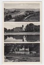 Hehlen ( Weserbergland ) mit Schloß und Kriegerdenkmal gelaufen, 1950. Leichter Stempeldurchdruck, kleiner Knick oben rechts, sonst gut erhalten