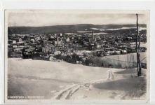 Eibenstock im Winter gelaufen von 1931. Leichter Stempeldurchdruck, kleiner Knick unten rechts, sonst gut erhalten