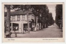 Bad Eilsen mit Harrl-Allee und Roccabrunnen gelaufen, 1918 kleiner Knick unten links, sonst gut erhalten