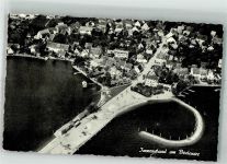 88090 W7997 Immenstaad am Bodensee Foto AK Fliegeraufnahme des Ortes mit dem Hafen