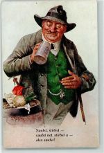 Bayern Typen Bier und Dialekt AK Schlemo, E.