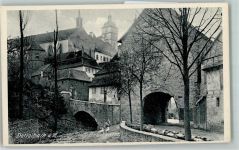 97337 W8716 Dettelbach - Stadtpfarrkirche St. Augustinus Torbogen Brücke