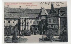 Schloss des Fürsten zu Benheim - Steinfurt, Innerer Schlossplatz gelaufen, mit Marke und Stempel von 1911. Leicht bügig, sonst gut erhalten