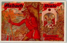 W6220 Rüdesheim am Rhein Abach Uralt Alkoholwerbung 1929 Künstlerkarte