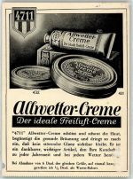 4711 Freiluft-Creme - Gutschrift Werbung Kosmetik 1932 Gebrauchsspuren
