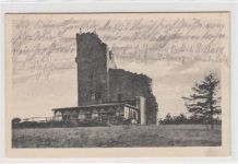 Burgruine auf dem Hochwald / Chelmiec - Kreis Waldenburg / Walbrzych gelaufen 1932. Leicht stockfleckig, sonst gut erhalten