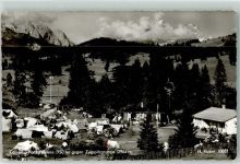 82431 W8111 Walchensee , Oberbay - Campingplatz Tennsee gegen Zugspitzgruppe