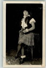 84163 W8386 Reisbach , Niederbay Privatfoto AK Frau Kleid Onkel Lang Ort handschriftlich