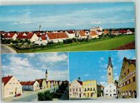 94431 W8385 Pilsting Foto AK Kirche Mariä Himmelfahrt Marktplatz