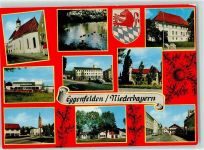 84307 W8330 Eggenfelden - Kirche Teich Wappen Straße