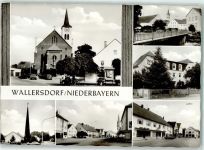94522 W8357 Wallersdorf , Niederbay Foto AK Oldtimer Kirche St.Johann
