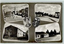 92421 W8460 Schwandorf , Bay Foto AK Bundesgrenzschutz Unterkunft Wappen