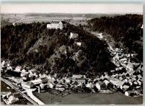 93339 W8422 Riedenburg , Rhön Foto AK Fliegeraufnahme Schloss Rosenburg Ruine Rabenstein