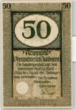 89143 W7902 Blaubeuren Geldschein Notgeld Kriegsgeld 50 Mark