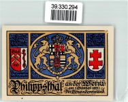 36269 W6433 Philippsthal Werra 1921 - Notgeld 1 Mark Philippstal an der Werra Marktplatz 1750