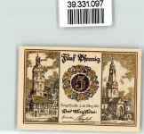 06526 O4700 Sangerhausen Notgeldschein Notgeld 5 Pfennig Kirche Turm Rosenstadt