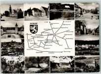 90518 W8503 Altdorf b. Nürnberg - Landkarte Altdorf Burgthann Rathaus Gasthaus Hirsch Marktplatz