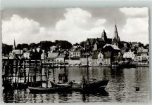 24937 W2390 Flensburg Foto AK Hafen mit St. Marienkirche und Altem Gymnasium