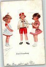 Kinder Erste Versuchung Künstlerkarte AV Nr.1180 Spark, Ch. Gebrauchsspuren