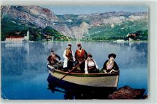 Sarajevo Sarajewo Gebrauchsspuren Ruderboot Tracht Ort handschriftlich