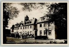 65385 W6220 Niederwald , Jagdschloß 1941 Foto AK Hotel Südseite Oldtimer