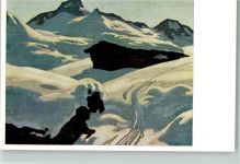 6293 Tux Winterlithographie sign. E. Lap Eggalm
