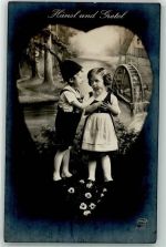 Verlag Amag AK Hänsel und Gretel 1917 Fotomontage AK