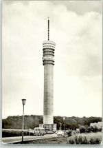 19053 O2750 Schwerin , Meckl Foto AK Fernsehturm Cafe Omnibus Oldtimer