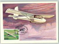 Moskau Moskwa Flugzeug Kai 12 sign.A.Aksamit Maximumkarte Künstlerkarte