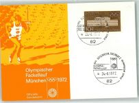 W8000 München Fackellauf 1972 Sonderstempel Sonderkarte Olympiade