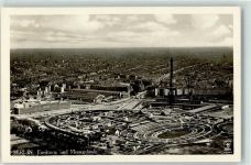 10115 O1199 Westend 1934 - Fliegeraufnahme von Funkturm und Messegelände Turmstempel