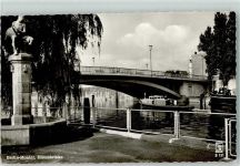 10115 W1000 Moabit Foto AK Hansabrücke Boot Schiiff