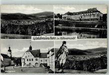 93449 W8494 Waldmünchen - Herzogau Schwimmbad Trenck Husar Marktplatz