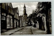 49610 W4570 Quakenbrück Foto AK Große Kirchstraße mit Kath. Kirche St. Marien