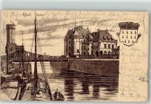 50667 W5021 Köln Altstadt-Süd 101 1904 Gebrauchsspuren Malakoffturm Hafen Binnenschiff Wappen