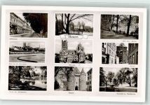 41460 W4040 Neuss 1956 Foto AK Erftstraße Rennbahn Stadtgarten Münster Obertor Herz-Jesu-Kloster Eierdieb
