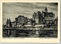 Marienburg Malbork Künstlerkarte Marienburg nach einer Original Radierung v. W. Hoya