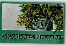 Neujahr Glückwunsch Nr 255 Vase mit Tannenzweigen Wenau Künstlerkarte